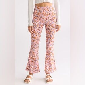 Billabong NWT Hang Loose Flare Pink Ditsy Floral Pants